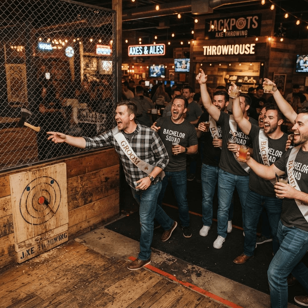 Great Bachelor Party Ideas: Axe Throwing for the Groom