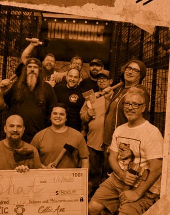 Celtic Axe league throwers celebrating at Hopworks Brewery
